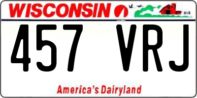 WI license plate 457VRJ