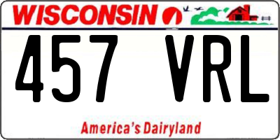 WI license plate 457VRL