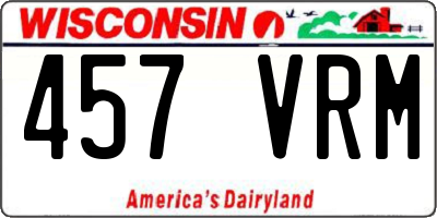 WI license plate 457VRM