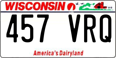 WI license plate 457VRQ