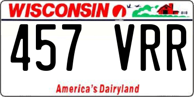 WI license plate 457VRR