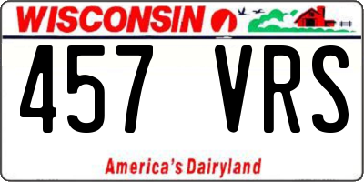 WI license plate 457VRS