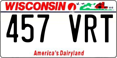WI license plate 457VRT