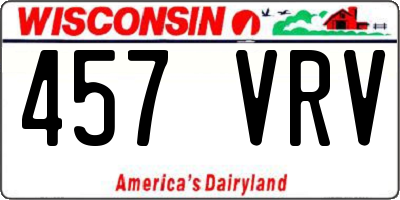 WI license plate 457VRV