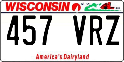 WI license plate 457VRZ
