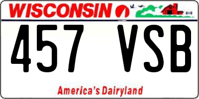 WI license plate 457VSB