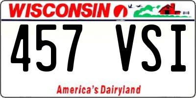 WI license plate 457VSI