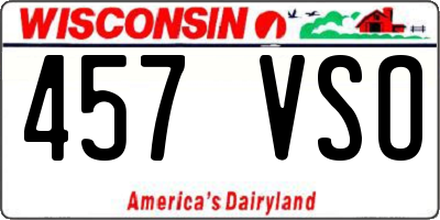 WI license plate 457VSO