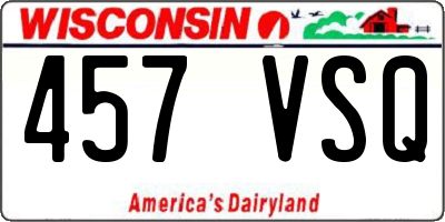 WI license plate 457VSQ