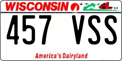 WI license plate 457VSS
