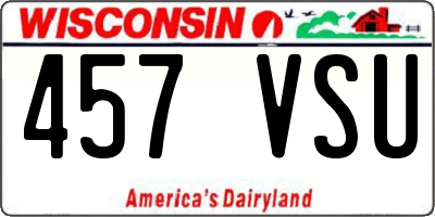 WI license plate 457VSU