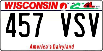 WI license plate 457VSV