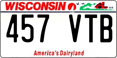 WI license plate 457VTB