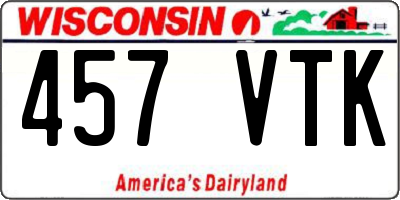 WI license plate 457VTK