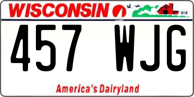 WI license plate 457WJG