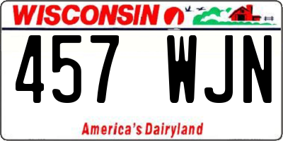 WI license plate 457WJN