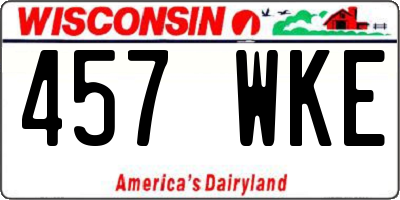 WI license plate 457WKE