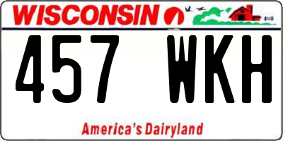 WI license plate 457WKH