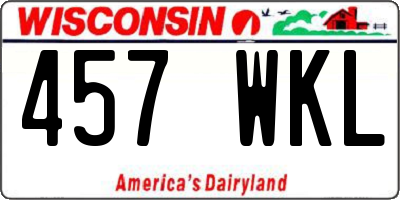 WI license plate 457WKL