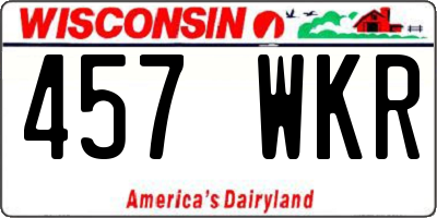 WI license plate 457WKR