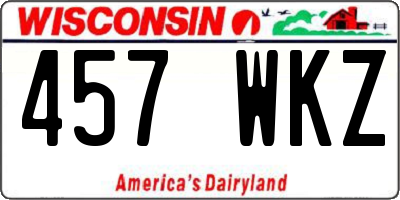 WI license plate 457WKZ