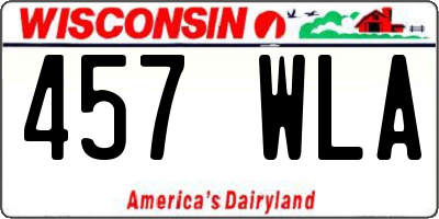WI license plate 457WLA