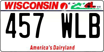 WI license plate 457WLB