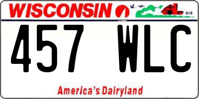 WI license plate 457WLC