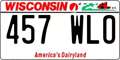 WI license plate 457WLO