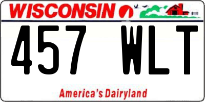 WI license plate 457WLT