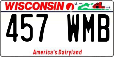 WI license plate 457WMB
