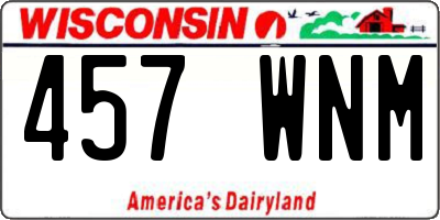 WI license plate 457WNM