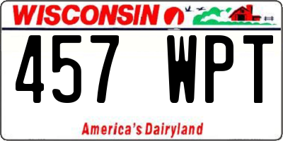 WI license plate 457WPT