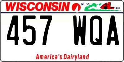 WI license plate 457WQA