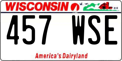 WI license plate 457WSE