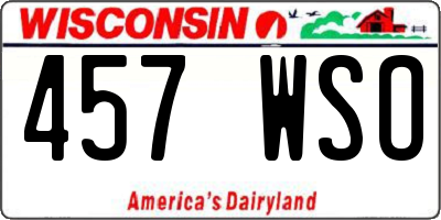 WI license plate 457WSO