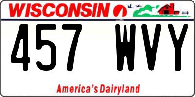 WI license plate 457WVY