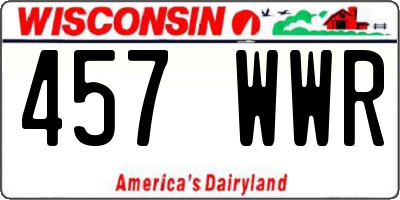 WI license plate 457WWR