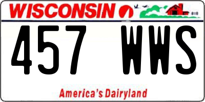 WI license plate 457WWS