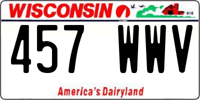 WI license plate 457WWV