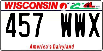 WI license plate 457WWX
