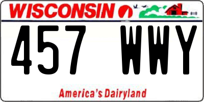 WI license plate 457WWY