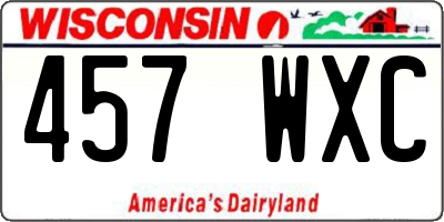 WI license plate 457WXC
