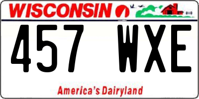 WI license plate 457WXE