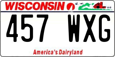 WI license plate 457WXG