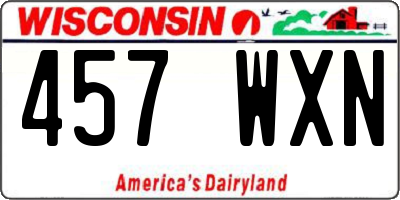 WI license plate 457WXN