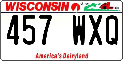 WI license plate 457WXQ