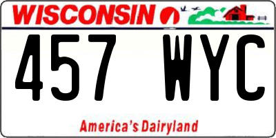 WI license plate 457WYC