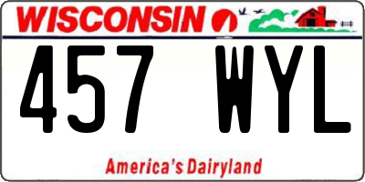 WI license plate 457WYL