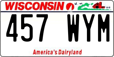 WI license plate 457WYM